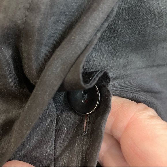 JONES NEW YORK Sz 12 Wrap Silk Cotton Sheer Tab Sleeve Floral  Hem Bow Dress - Picture 13 of 17